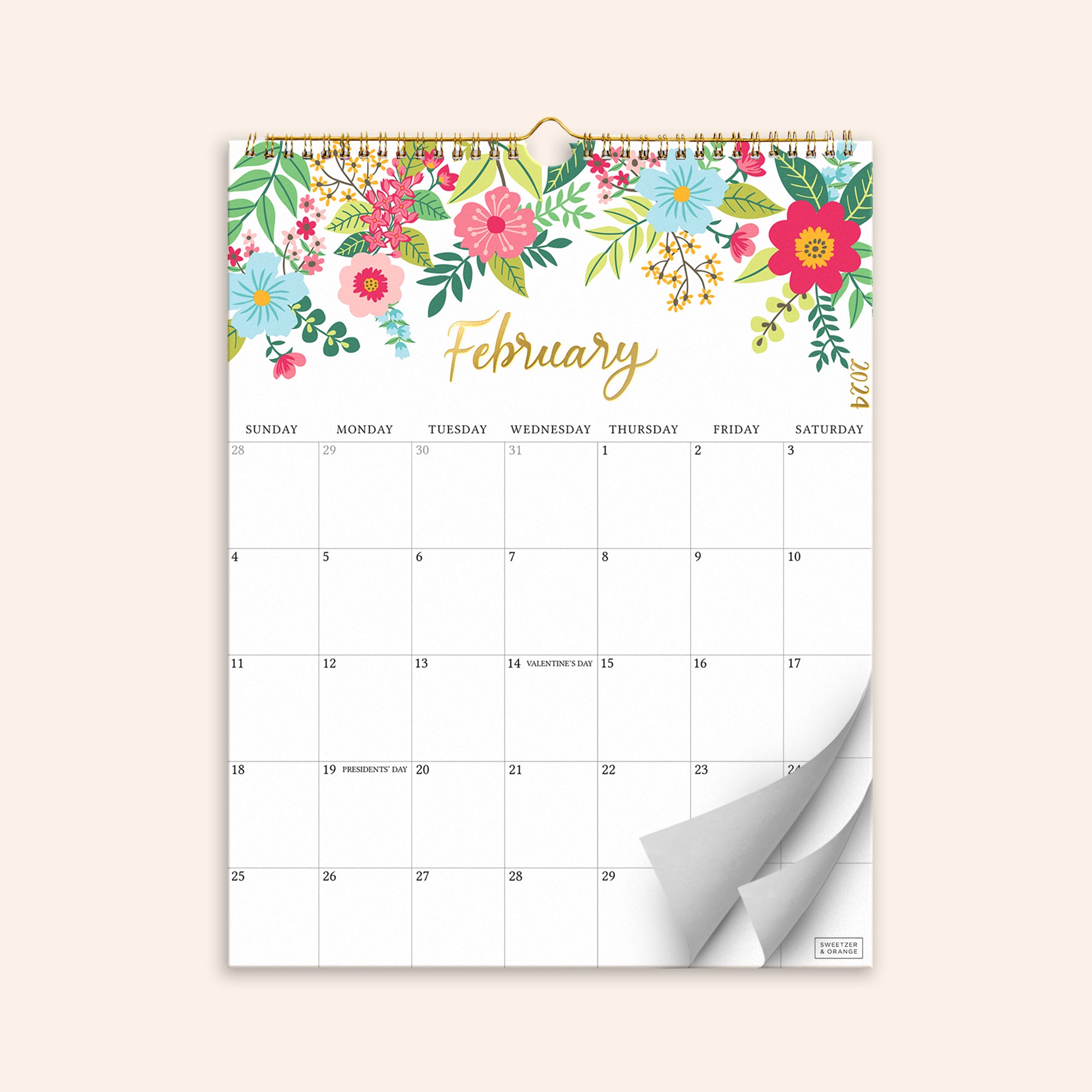 2024-2025 Vertical Floral Wall Calendar
