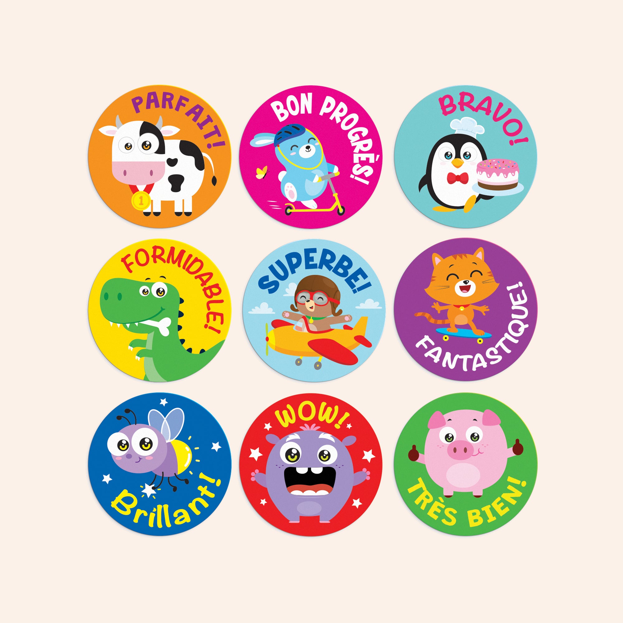 Parfait Reward Stickers in French