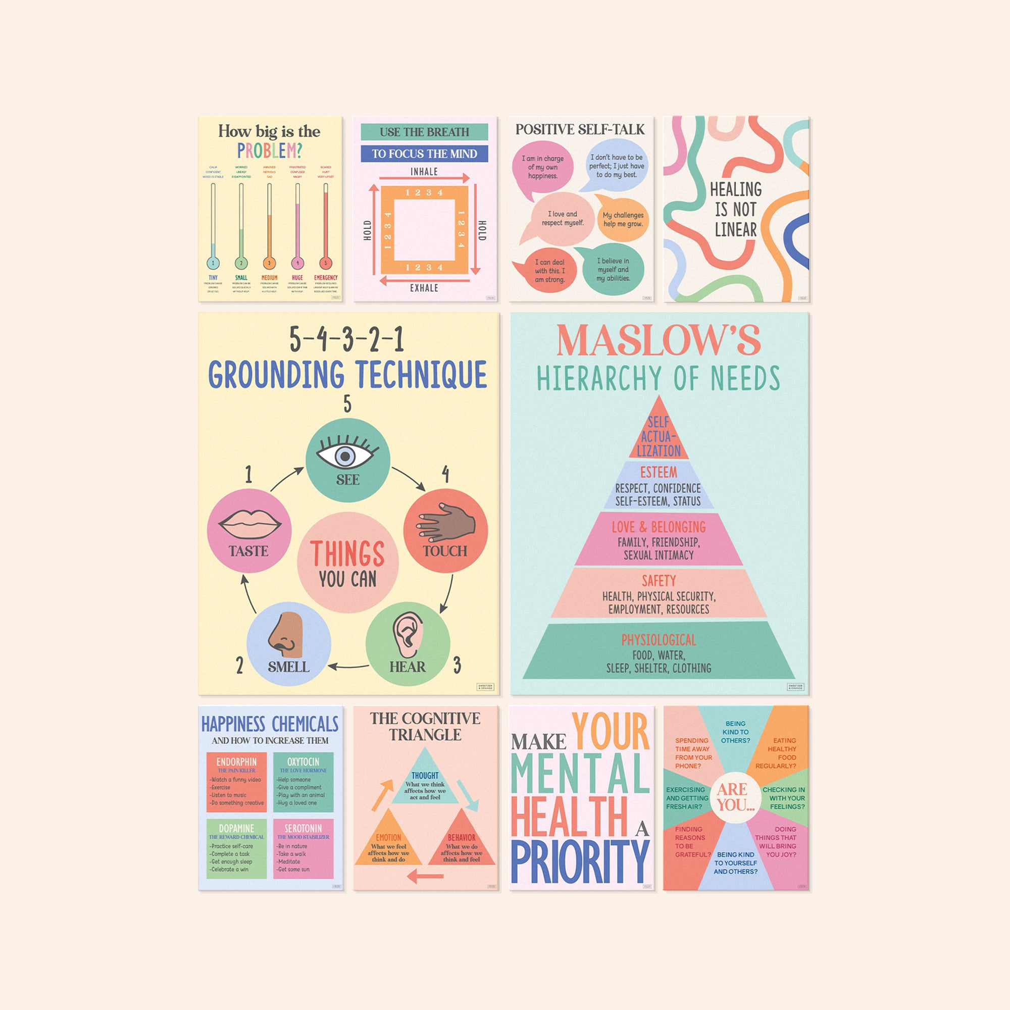 Mental Health Poster Set | Set of 10