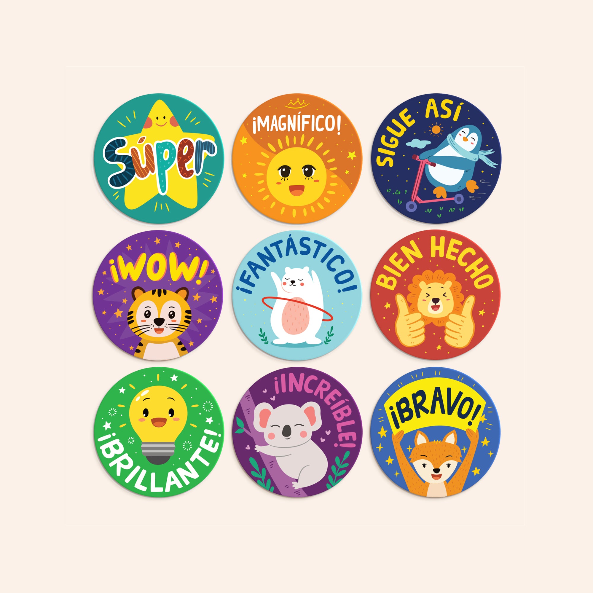 Bravo Reward Stickers in Spanish