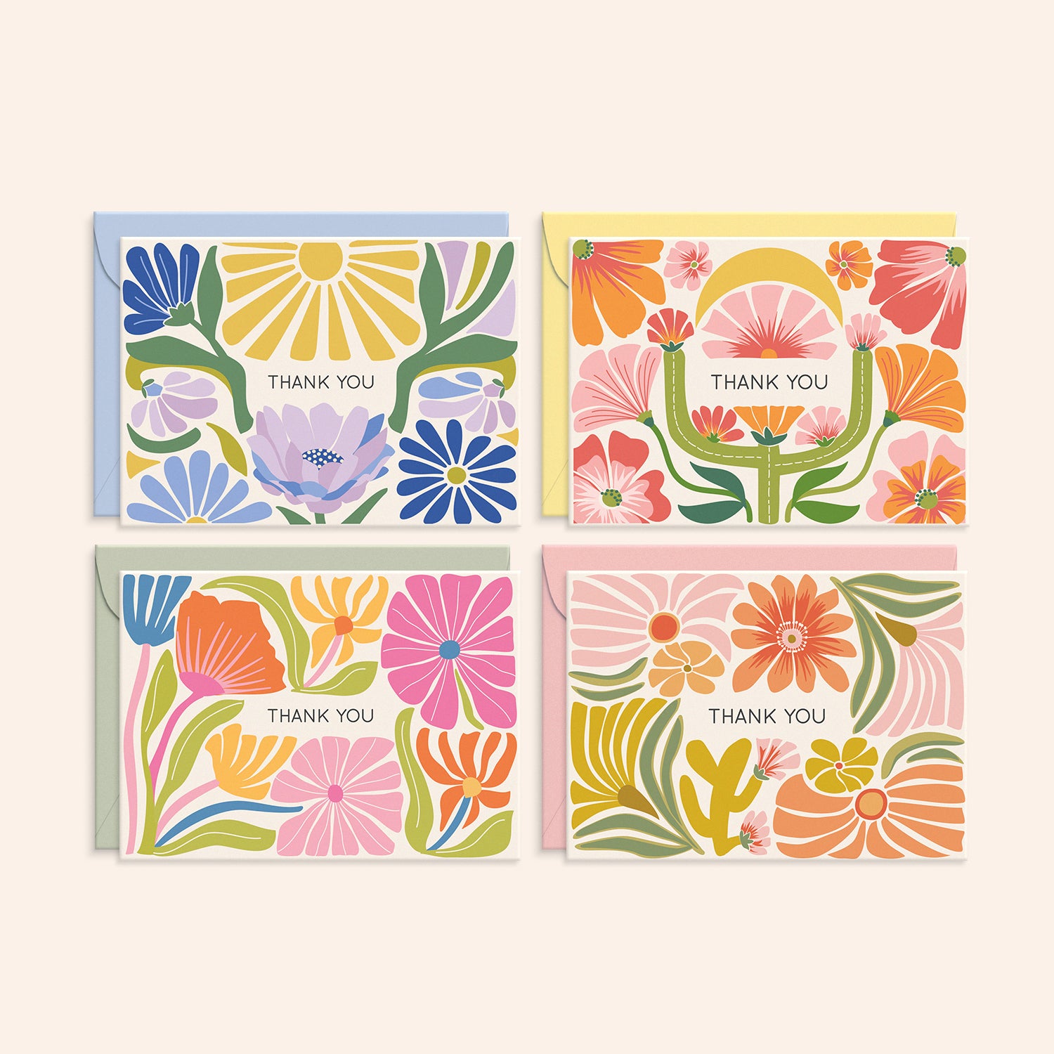 Desert Gardens Thank You Cards | Set of 24