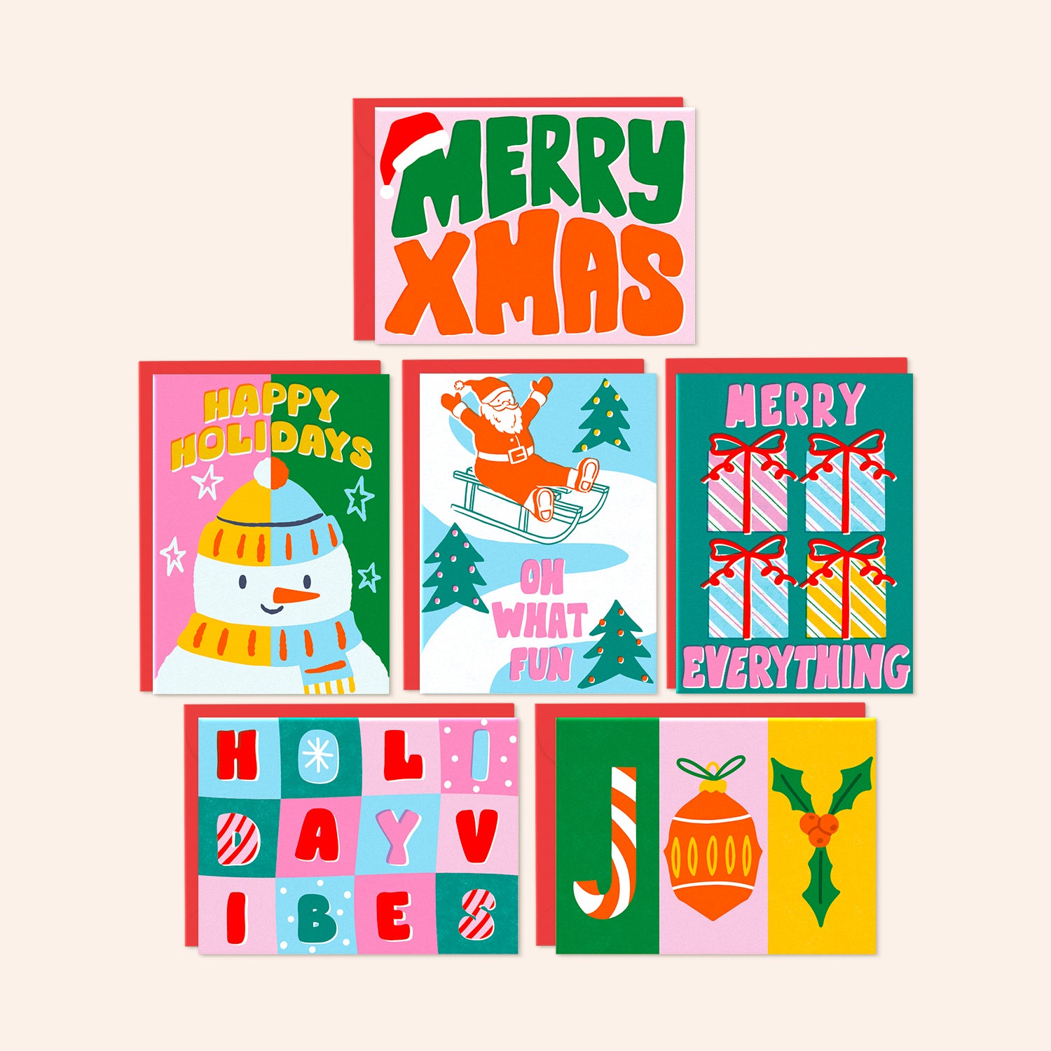 Neon Christmas Cards | Set of 24