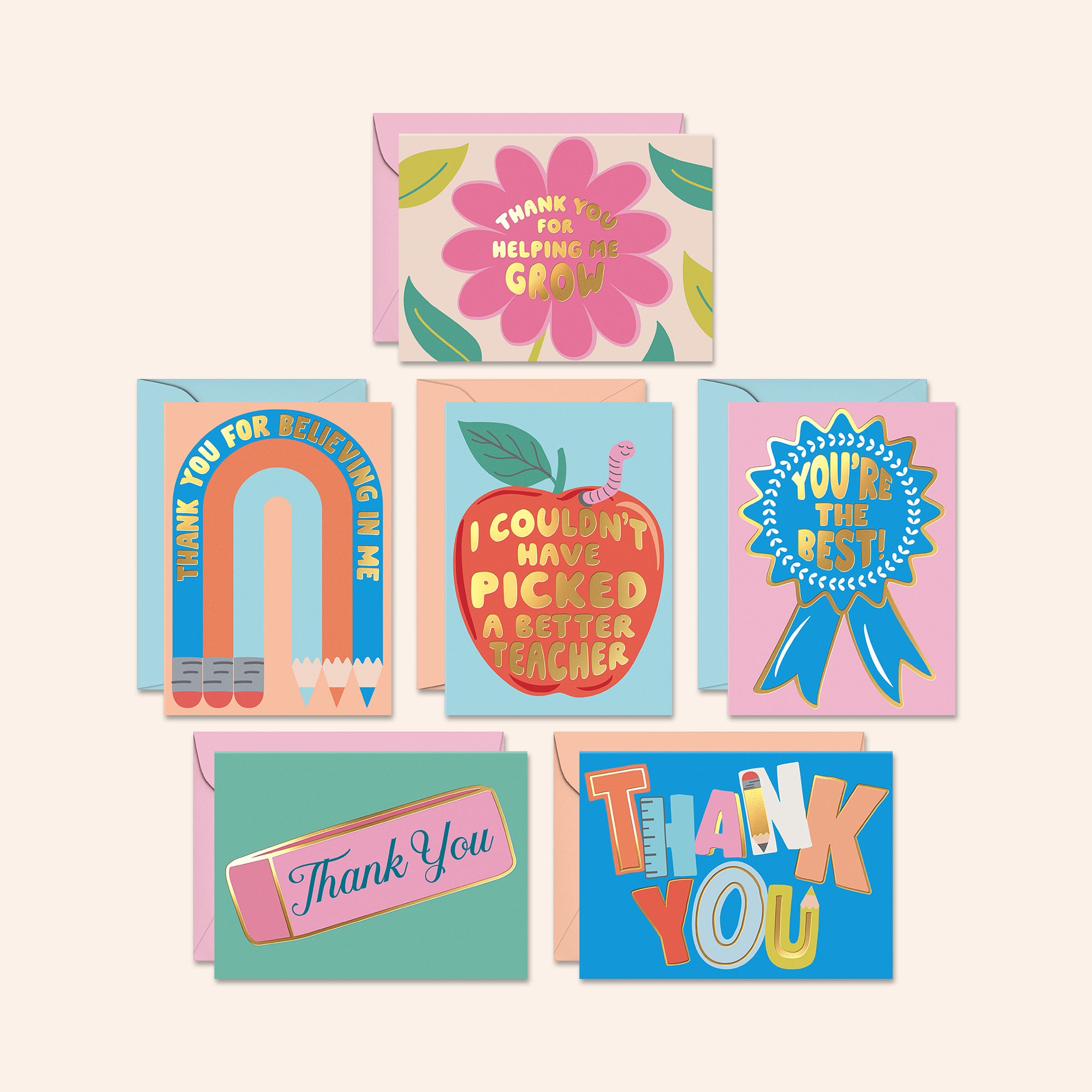 Teacher Appreciation Cards | Set of 24