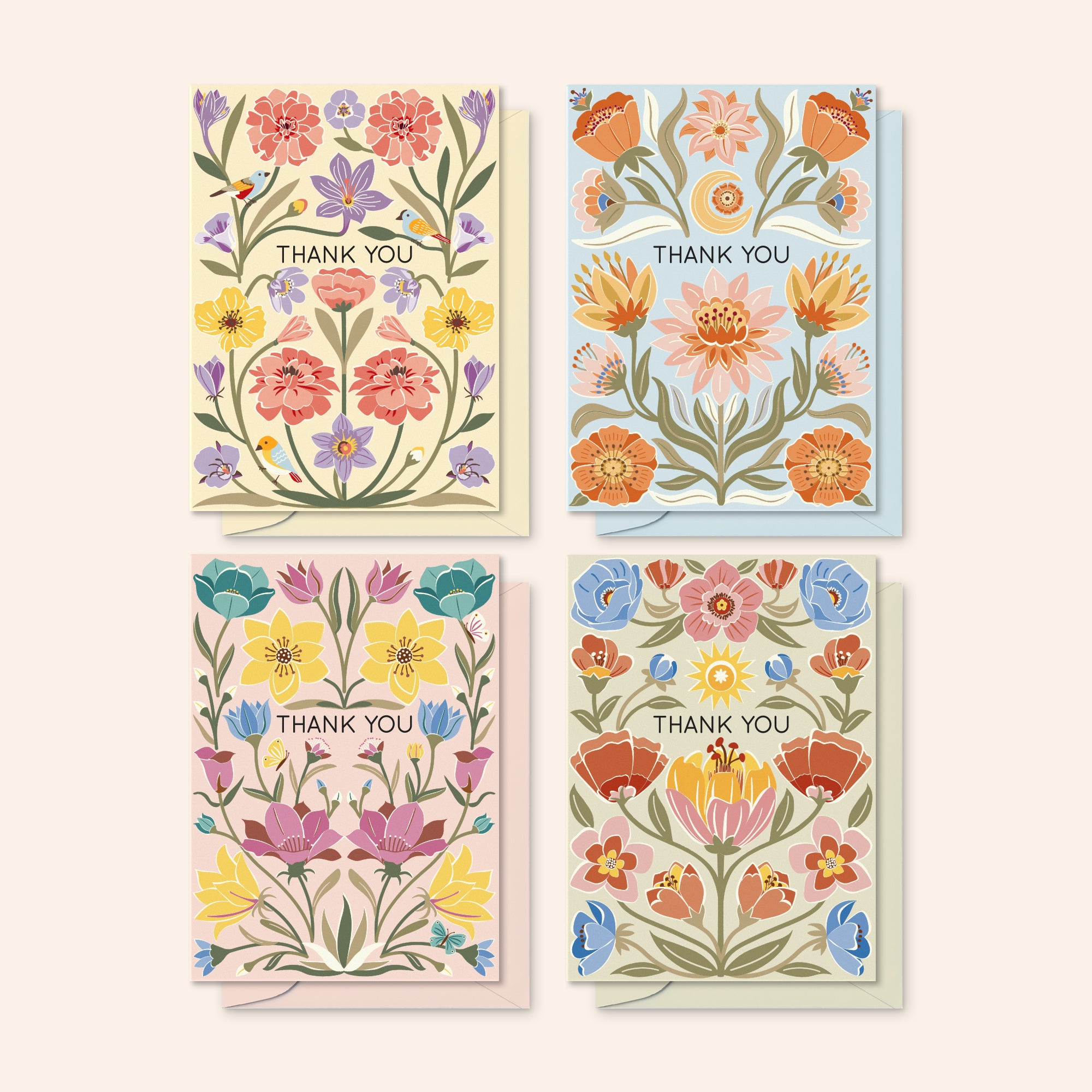 Dust & Bloom Thank You Cards | Set of 24