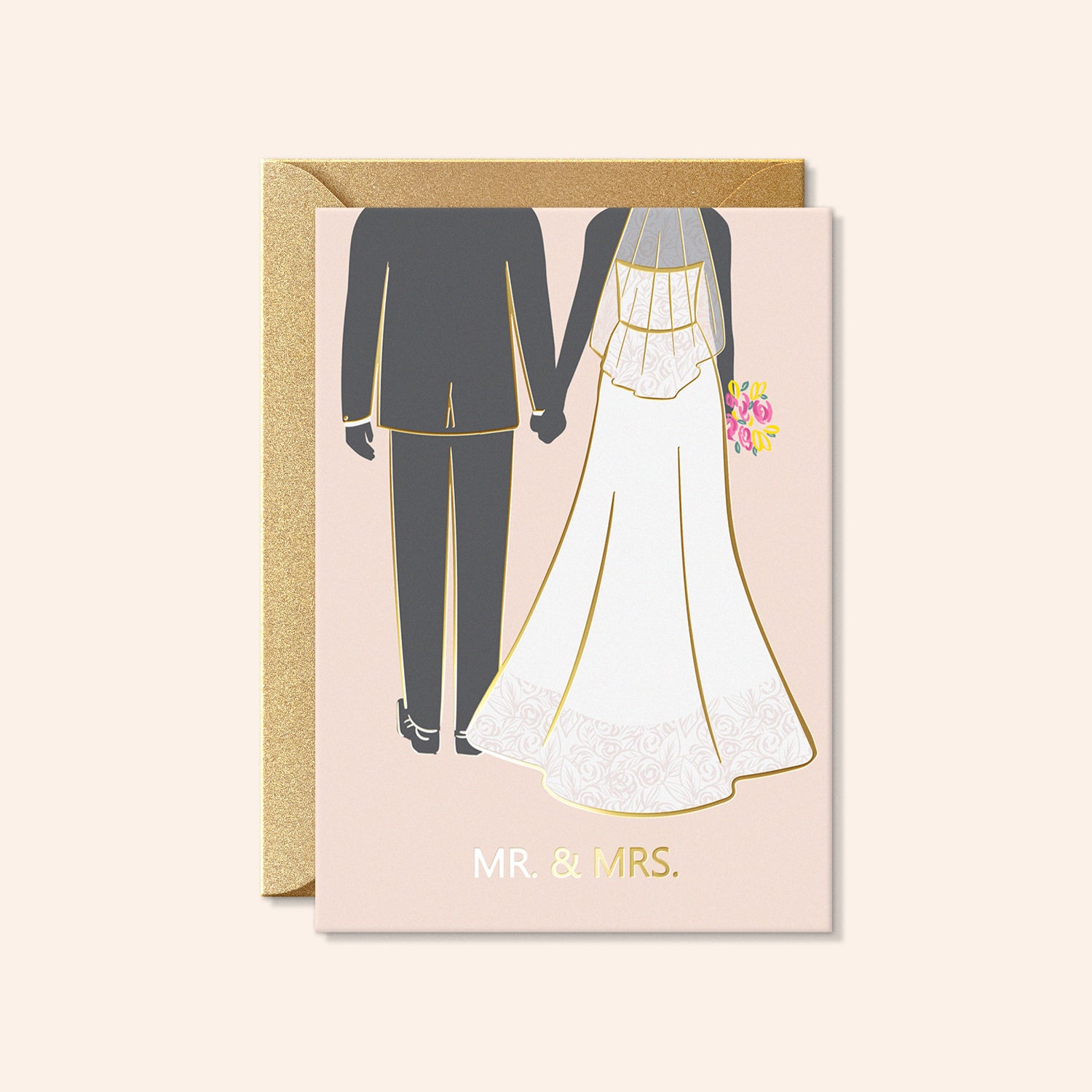 Mr. and Mrs. Wedding Card