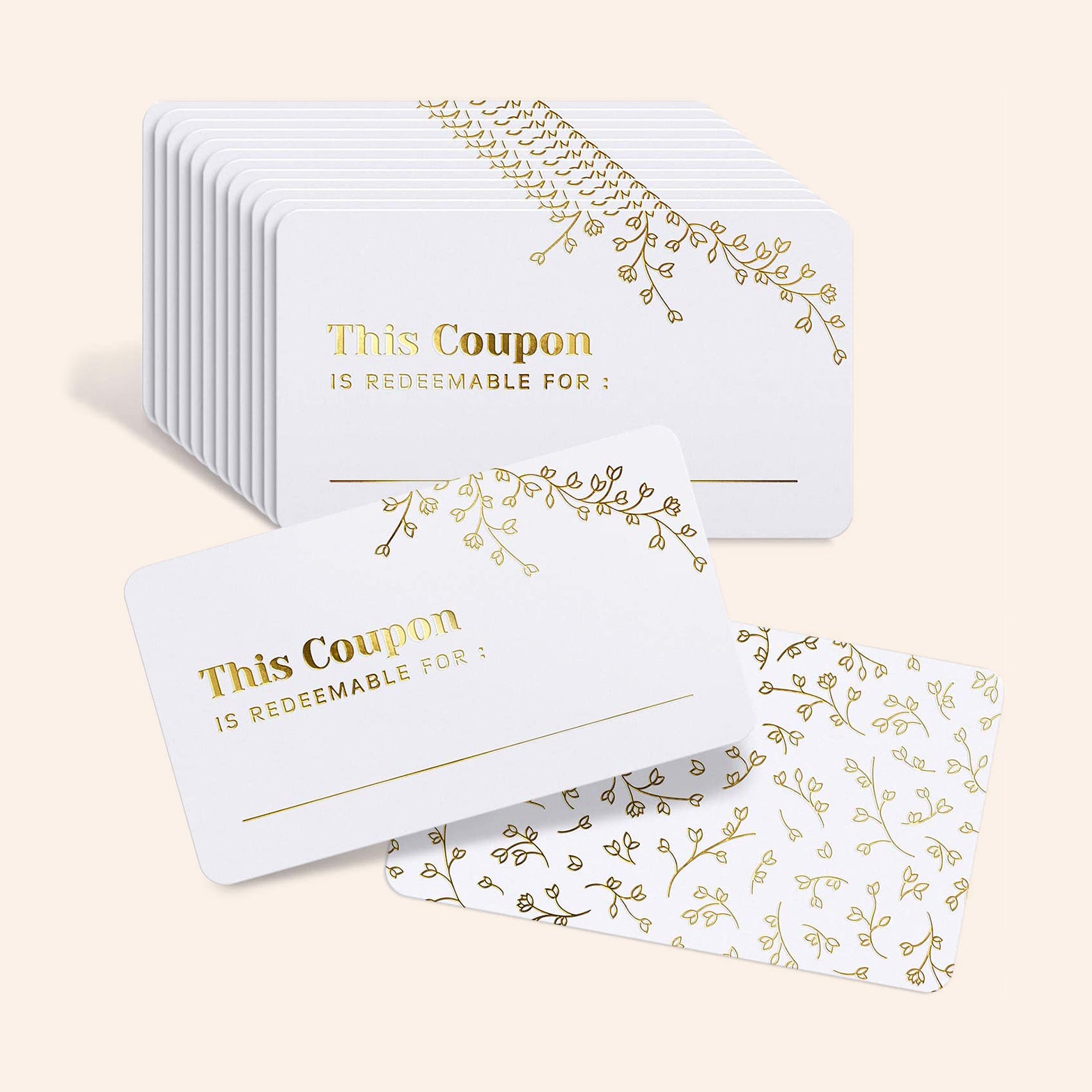 Gold Foil Coupon Cards | Set of 50