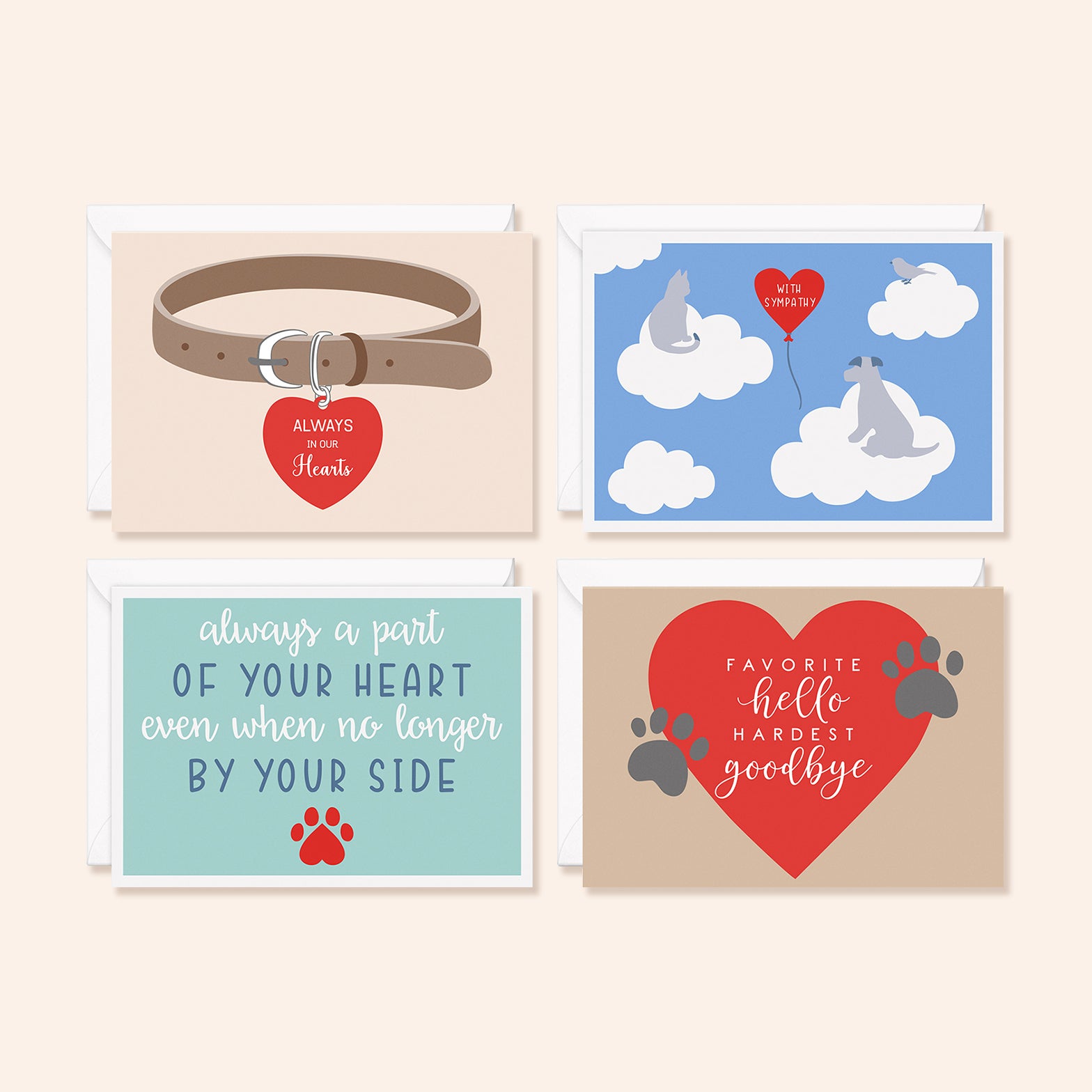 Pet Sympathy Cards | Set of 8